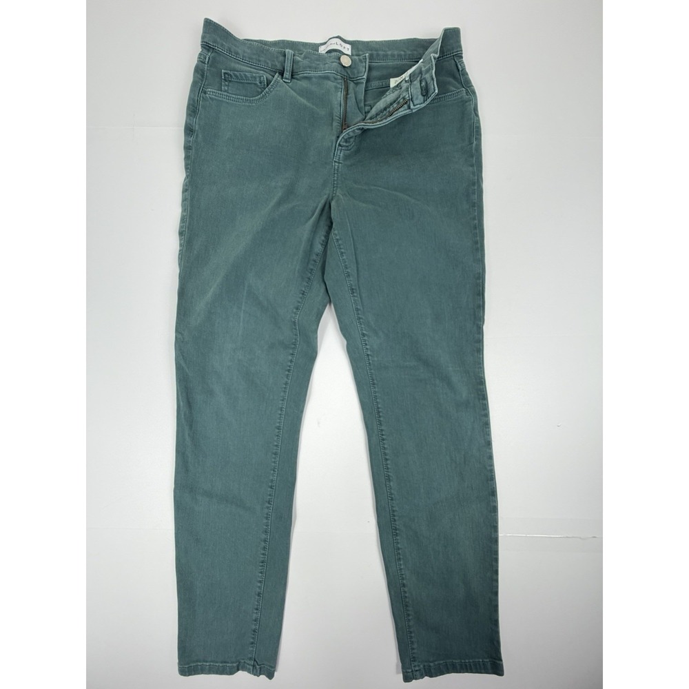 LOFT Modern Skinny Crop Jeans Womens 10 Green Teal Stretch Denim Pants - Picture 5 of 10
